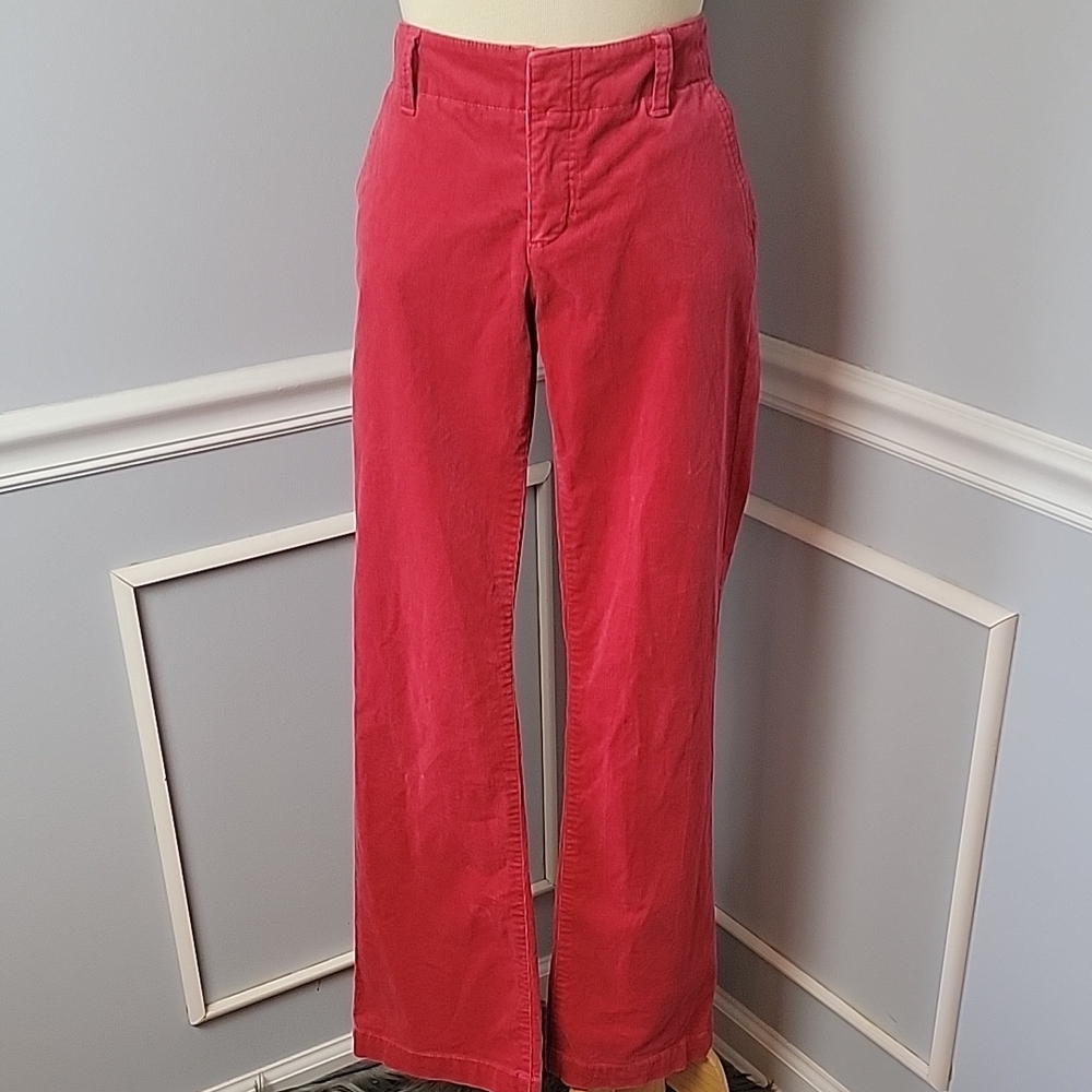 EXPRESS‎ Red Velvet Corduroy Chino Style Wide Leg Flare Dress Holiday Pants 4